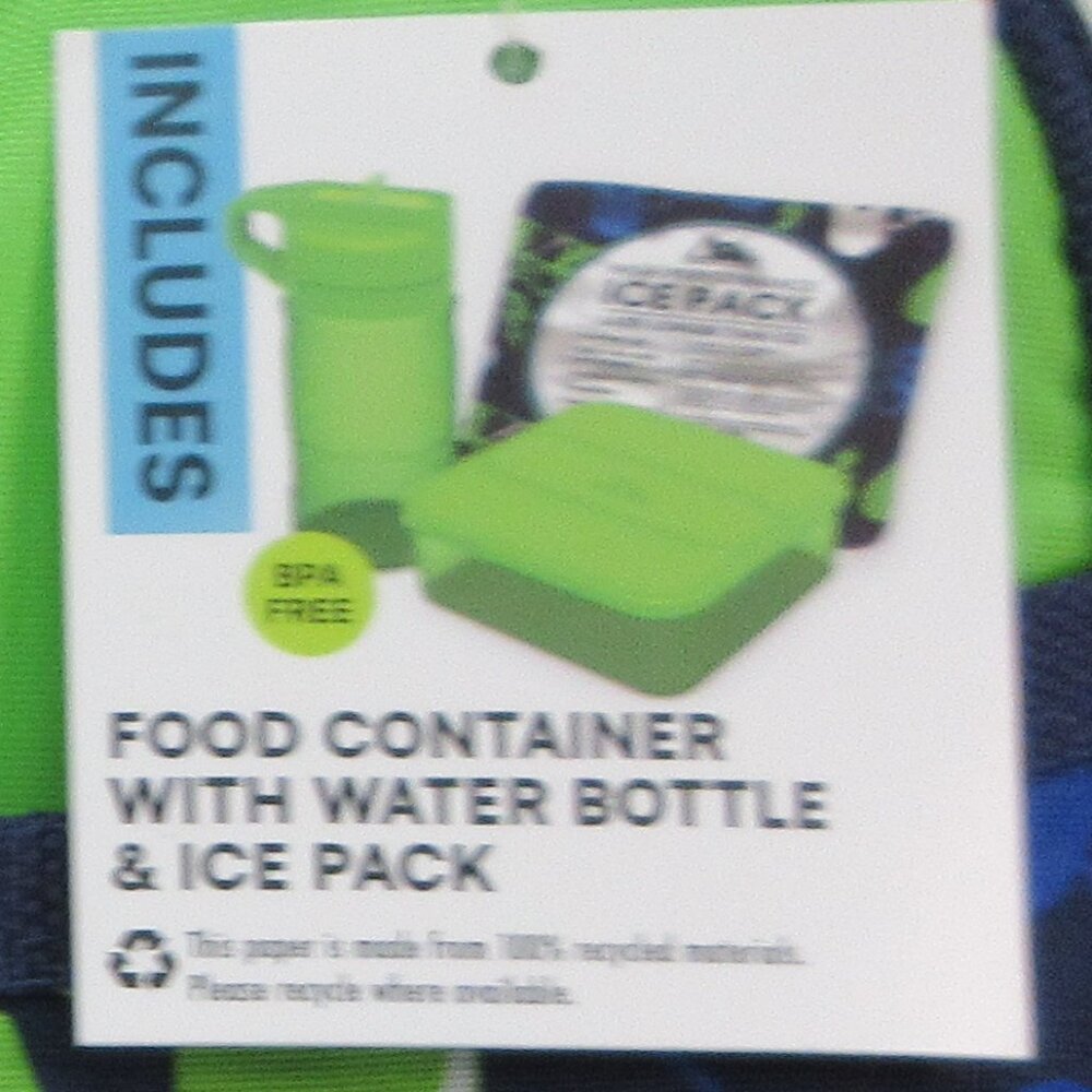 Video Game Lunch box Combo Food Container Ice Pack Bottle Blue Green Arctic Zone - Picture 2 of 10